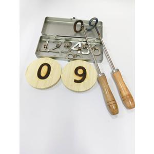 Premium 2" Stainless Steel 0-9 Number Branding Iron Set with 2 Changeable 10" Handle - Leave Your Mark on Wood and Leather (0-9 2in /2 Wood Handles)