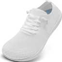 VXGGVX Barefoot Shoes Women Tennis Running Barefoot Shoes Wide Toe Box Walking Casual Slip On Slippers Breathable Minimalist Sneakers White, 7
