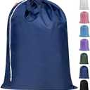 Polecasa Extra Heavy Duty Large Laundry Bag with Sturdy Handles and Drawstring Closure, 28 x 36 inches Durable Storage Bags for Basket, Hamper, College, Dorm, Travel, Navy