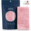Alorin Silver Towel - Alorin's Exfoliating Shower Towel, Premium Scrub Wash Cloth for Body & Face, Exfoliating Skin Bath Towel for Men and Women (Pink)