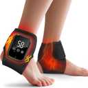 DREAMSOME 2 Pack Cordless Ankle Heating Pad, Ankle Massager with Heat for Pain Relief, Heated Foot Brace Wrap with 3 Temperature Levels and 3 Vibration Modes for Men and Women, Auto Shut Off