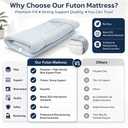 Simple Deluxe 4-Inch Full Tatami Mattress, Japanese Futon Foldable Mattress with Removable Washable Cover, Portable Floor Bed for Bedroom, Guest Room, Camping, and Everyday Use Gray
