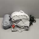 QPAU Inflatable Toddler Travel Bed with Tent, Baby Crib Tent, Portable Kids Air Mattress with Safety Bumpers, Ideal for Home, Grandma's, Camping, Traveling (Grey, 66.9"L x 52.7"W x 13.3"H)