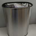 BestOffice | 13 Gallon Trash Can with Lid | Automatic Touchless Garbage Can | Odor Control | Modern Oval Design | Easy to Clean | Stainless Steel | Fits Any Kitchen, Bathroom, Office or Home