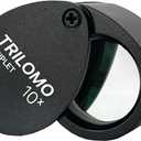 10x Triplet Loupe Magnifier - Jewelers Loupe 21mm Optical Glass with Anti-Reflection Coating for a Bright, Clear and Color Correct View. Foldable Lope for Gems, Jewelry, Coins and Trichomes
