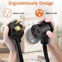 10 FT 3 Prong Dryer Extension Cord Outdoor Black, 30 AMP 10/3 Gauge Heavy Duty, NEMA 10-30P to 10-30R, Waterproof STW Jacket ETL Listed for Dryers & EV Charging