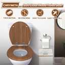 CHRYNETH Round Toilet Seat, Molded Wood Toilet Seat with Quietly Close