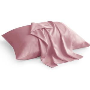 BEDELITE King Size Pillow Cases Set of 2, Rayon Derived from Bamboo, Cooling Pillow Cases for Hot Sleepers & Night Sweats, Breathable and Silky Soft Envelope Pillowcases(Rose Pink, 20"x40")