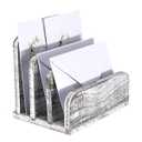 Wooden Mail Organizer 3 Slots Mail Holder for Desk Wood File Paper Letter Holder for Letter Envelope Filing Cell Phone Document Storage, Organizer Tray for Office and Home(Old White)