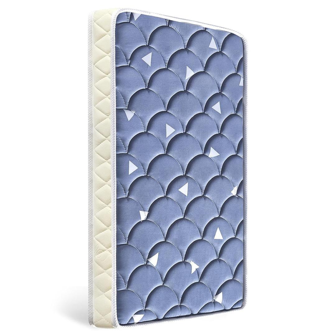 Premium Foam Mini Crib Mattress 38 x 24 x 4, Dual Sided with Soft Breathable Fabric, Noiseless and Odorless, Comfortable and Firm, Fits Most Mini Cribs (Does Not Fit Playard or Standard Crib) (Mini Crib38X24X4, Blue Dream)