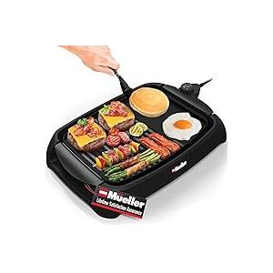 Mueller Ultra GrillPower 2-in-1 Smokeless Electric Indoor Removable Grill and Griddle Combo, Nonstick Plate, with Adjustable Temperature, 120V