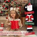 23'' Wood Merry Christmas Sign for Front Door Hanging Wreath Rustic Vintage Santa Claus Farmhouse Wall Art Ornament for Yard Fireplace Love Joy Seasonal Holiday Outside Home Kitchen Prouch Decoration