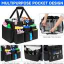 Large Rolling Cleaning Caddy Bag with Detachable Trolley,Cleaning Cart on Wheels with Shoulder Strap,Cleaning Supplies Organizer for Housekeepers,Black