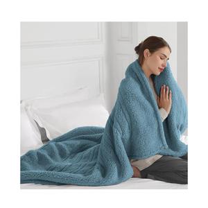 ESTINGO Electric Blanket Throw, Fast Heating Blanket with Overheat Protection, Heated Sherpa Blanket with 5 Heating Levels & 4 Hours Auto Off for Couch Office Use, Ideal Gift, 50"x60", Slate Blue