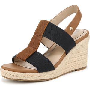 LifeStride Womens Tallulah Espadrille Wedge Sandal Navy/Tan 6 M