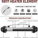 Replace Part for Balboa 58117 M7 Hot Tub Spa Heater Element Assembly w/Sensors 4.0kW @ 240V / 1.0kW @ 120V, 58104, 58120 Suitable for Series M7