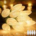 LED Christmas String Lights, 100FT C7 Vintage Christmas Lights with 104 Bulbs(4 Spare), Commercial Connectable Christmas Tree Lights for Xmas Holiday Roofline Garden Wedding Decor
 (Warm White)