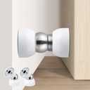 Powerful Magnetic Door Stopper - 2 Pcs Stainless Steel Mini Door Stop, Heavy Duty Magnetism Door Holder for Bedroom, Bathroom, Kitchen, Home, Office (White)