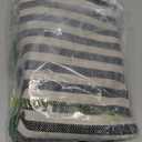 jinchan Striped Linen Kitchen Curtains 24 Inches Length Tier Curtains Farmhouse Modern Cafe Small Window Treatments Airy Light Filtering Rod Pocket for Living Room Bathroom 2 Panels Jet Black