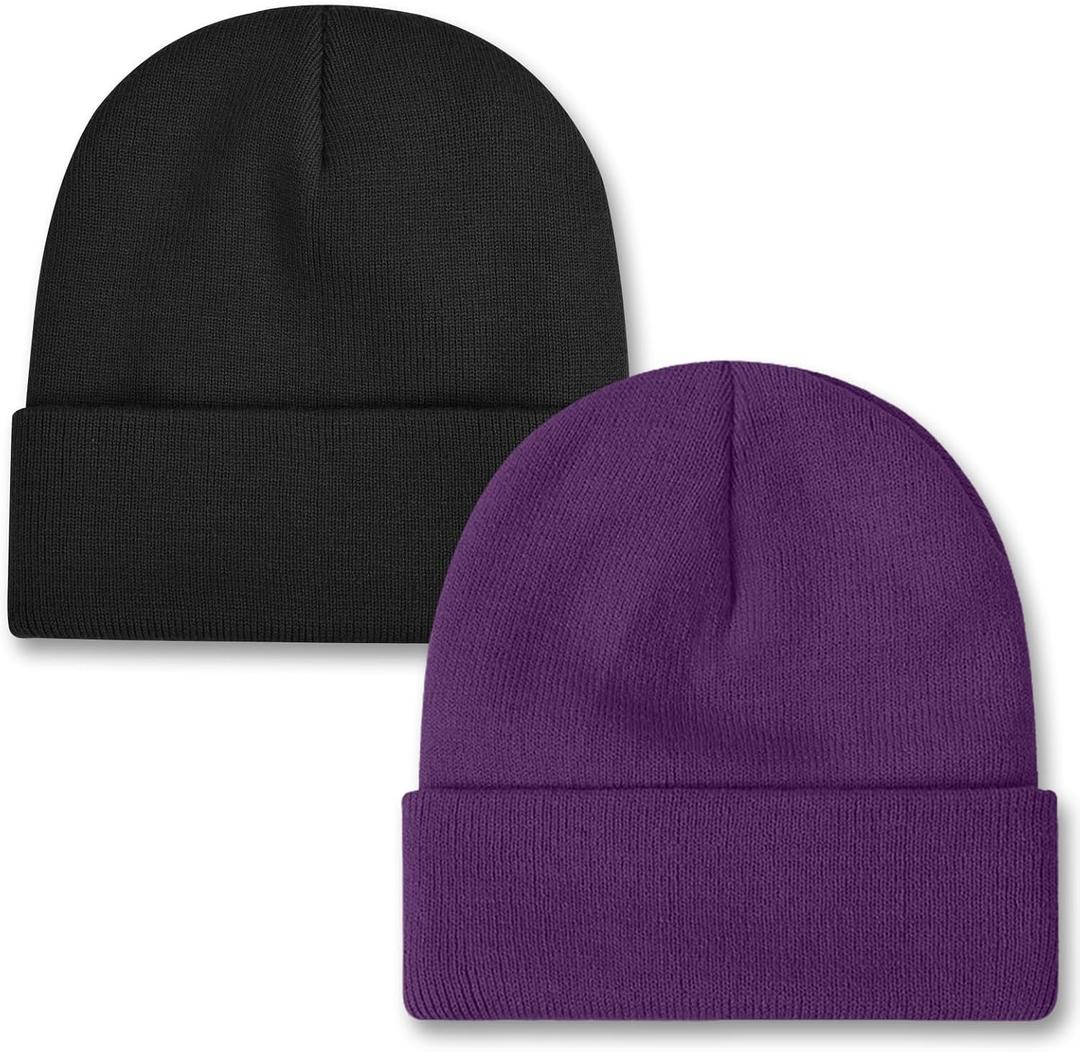 Toddler Beanie Baby Beanies for Boys Girls Kids Winter Hats Children Knit Warm Caps 0-12years (Black)
