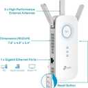 TP-Link AC1900 WiFi Range Extender RE550 | Dual-Band Wireless Repeater Amplifier w/Gigabit Ethernet Port | Up to 2200 Sq. Ft., 32 Devices | Internet Signal Booster | APP Setup | EasyMesh Compatible