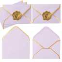 100 Pieces Mini Gift Card Envelopes with Stickers, Violet, 4x2.7 Inches