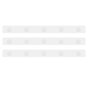 Three by Three Seattle 28 x 2.5 Inch Metal Strip Frameless Magnetic Bulletin Board (3 Pack) with 15 Large Magnets for Memos, Photos, Lists, and More in Office, Home, or School Décor (White)