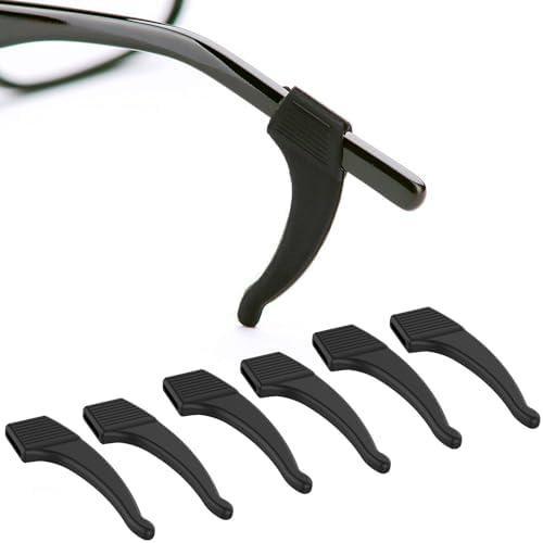 Anchor Glasses Straps - 6 Pack - Sunglasses Retainer Anti-Slip Glasses Grip Ear Hook Eyeglasses Anti-Slip Temple Tip Glasses Holder (Black)