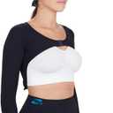 High compression mini top, massaging arms sleeves for Lipedema, Lymphedema diseases (S/M, Black)