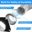 Magnetic Dryer Vent Connector Kit DV180 Aluminum Alloy Shell Magnetic Dryer Vent Easy to Clean, Includes 3.3ft Long Dryer Vent Hose & 2 Clamps