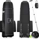 APTY Padded Golf Club Travel Bag with Wheels, Golf Luggage Case Cover for Airline - with Luggage Lock, Waterproof Coating Layer, 1680D Wear-Resistant Oxford