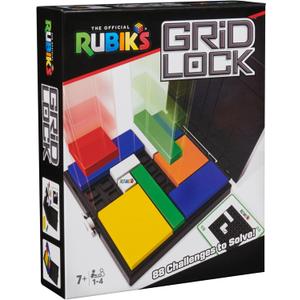 Rubiks Cube, Gridlock Game, The Problem-Solving Puzzle Game Based on The Iconic Rubiks Cube, Problem-Solving Brain Teaser, Classic Color-Matching Puzzle, 1 or More Players, for Ages 7 & Up