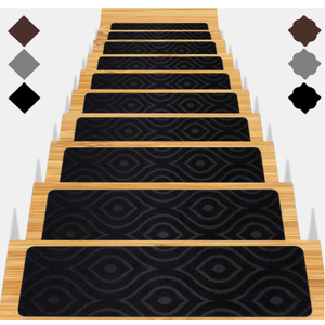 Stair Treads for Wooden Steps 15pcs - 8x30in Carpet Stairs Runner Indoor Non-Slip Stair Mats for Kids Elders and Pets (Flower Brown)