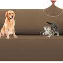 LURKA Stretch Loveseat Sofa Slipcovers 1 Piece Couch Covers for Sofa Furniture Protector Full Sofa Covers with Elastic Bottom for Kids and Dog (Camel, Medium)