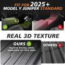 TripleAliners Floor Mats Compatible with 2025+ Tesla Model Y Juniper Standard Accessories TPE Full Set Floor Liner Full Coverage All-Weather Cargo Liner Anti-Slip Custom Fit (for Standard Trim ONLY)