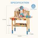 ROBUD Large Wooden Play Tool Workbench Set for Kids Toddlers, Construction Workshop Tool Bench Toys Gift, Multicolor