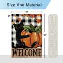 DLZDN Welcome Fall Cat Garden Flag Black Cat Pumpkins Flag 1218 Inch Double Side Buffalo Plaid Farmhouse Yard Sign Autumn Seasonal Outdoor House Decoration