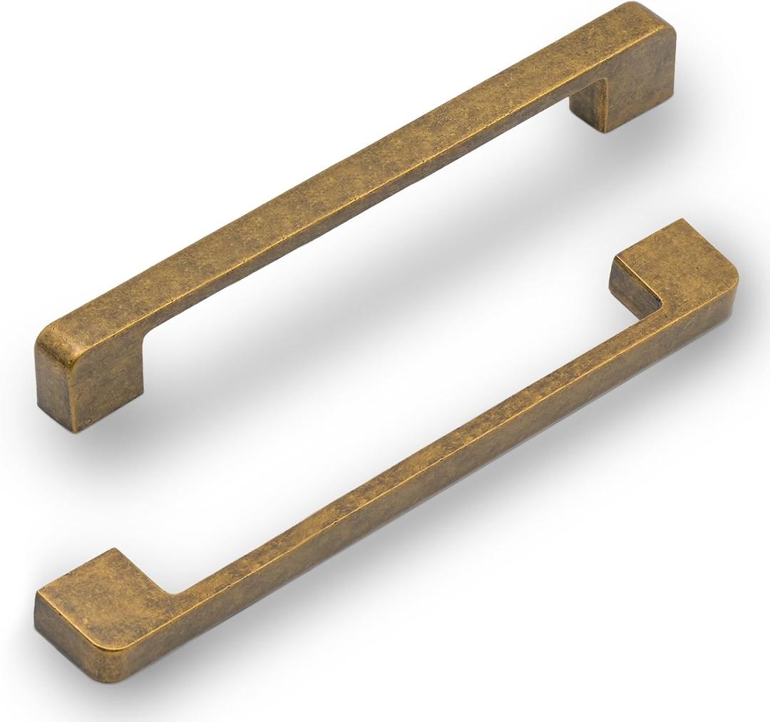 2328 10 Pack 10 Inch(256mm) Kitchen Cabinet Handles Antique Brass Cabinet Pulls Kitchen Cabinet Hardware Drawer Pulls for Cupboard Wardrobe