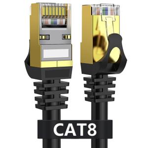 Dacrown Cat 8 Ethernet Cable 20 ft Shielded, Indoor & Outdoor, Heavy Duty High Speed Direct Burial 26AWG Network Wire, 40Gbps 2000Mhz SFTP Patch Cord, in Wall& Weather proof RJ45 Cable for Router/Modem