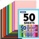 50 Sheets 8.5" X 11" Colored Cardstock, 50 Assorted Colors Construction Paper Card Stock Printer Paper for Printing, Card Making, DIY Crafts,School Supplies,Party Decorations (180GSM/65LB)