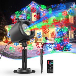 Easter Laser Lights Projector Outdoor with 4 Dynamic Slides, 2-in-1 Moving RGB Firefly Laser Lights with Remote,Timer, Landscape Holiday Porjector for Window Wall
