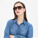 Retro Square Sunglasses, Multiple Colors, UV400 Protection (Black/Blue)