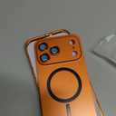for iPhone Case,Compatible with MagSafe,Magnetic Luxury 2 in 1 Aluminum Metal Frame PC Backboard,Slim Fit Military Grade Drop Protection Shockproof Phone Case (Orange,iPhone 17 Pro Max)