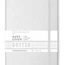 Minimalism Art, Premium Hard Cover Notebook Journal, Large Size, Composition B5 7.6"x10", 186 Numbered Pages, Gusseted Pocket, Ribbon Bookmark, Extra Thick Ink-Proof Paper 120gsm (Dotted, White)