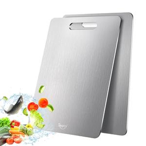 2 Pack Titanium Cutting Board - 100% Pure Titanium Cutting Boards For Kitchen,Easy to clean, Double-sided food-grade Cutting Board For Cutting Meats, Fruits And Vegetables(13 * 9)
