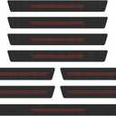 Car Door Sill Protector, Carbon Fiber Door Threshold Strip Sticker, Anti-Scratch Waterproof Doors Entry Edge Guard, Universal Auto Exterior Decoration Accessories for Car SUV Truck (Red-9PCS)