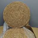 Aneco 48 Pack 13.8-Inch Round Woven Placemats Natural Hand-Woven Boho Rattan Wicker Bulrush Placemat Farmhouse Rustic Braided Table Mats for Dining & Kitchen Decor