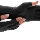 isotoner Women & Men Arthritis Compression Rheumatoid Pain Relief Gloves for joint support with Open/Full finger design (Black)