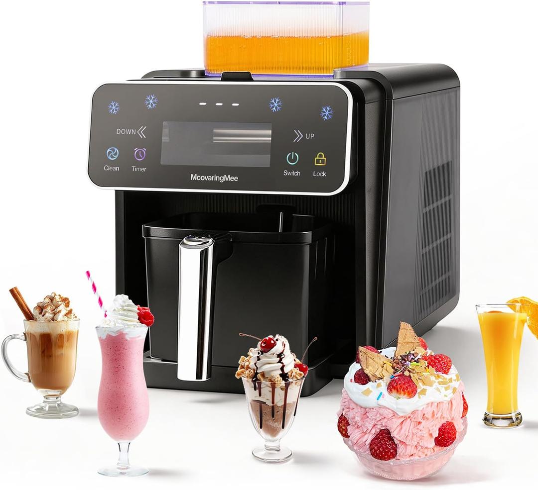 Slushie Machine, 4 IN 1 Shaved lce Machine & Slushie Machine & lce Cream Maker & Frozen Drink Machine, No Sugar Content Requirements, No Ice Needed, Auto-Clean, Perfect for Family, Parties