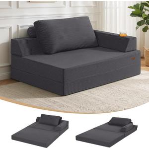 COMAX Folding Sofa Bed Chair, Full Foldable Couch for Small Spaces Bedroom, Full - with arm